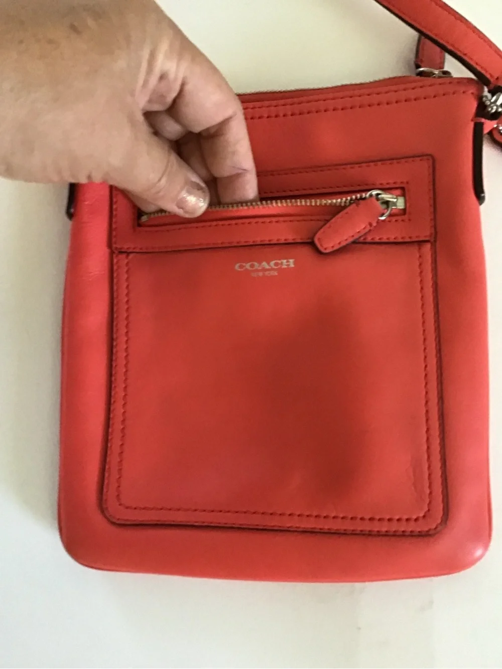 Coach Coral Leather Swingpack Crossbody Bag | Slim Zip Crossbody Purse